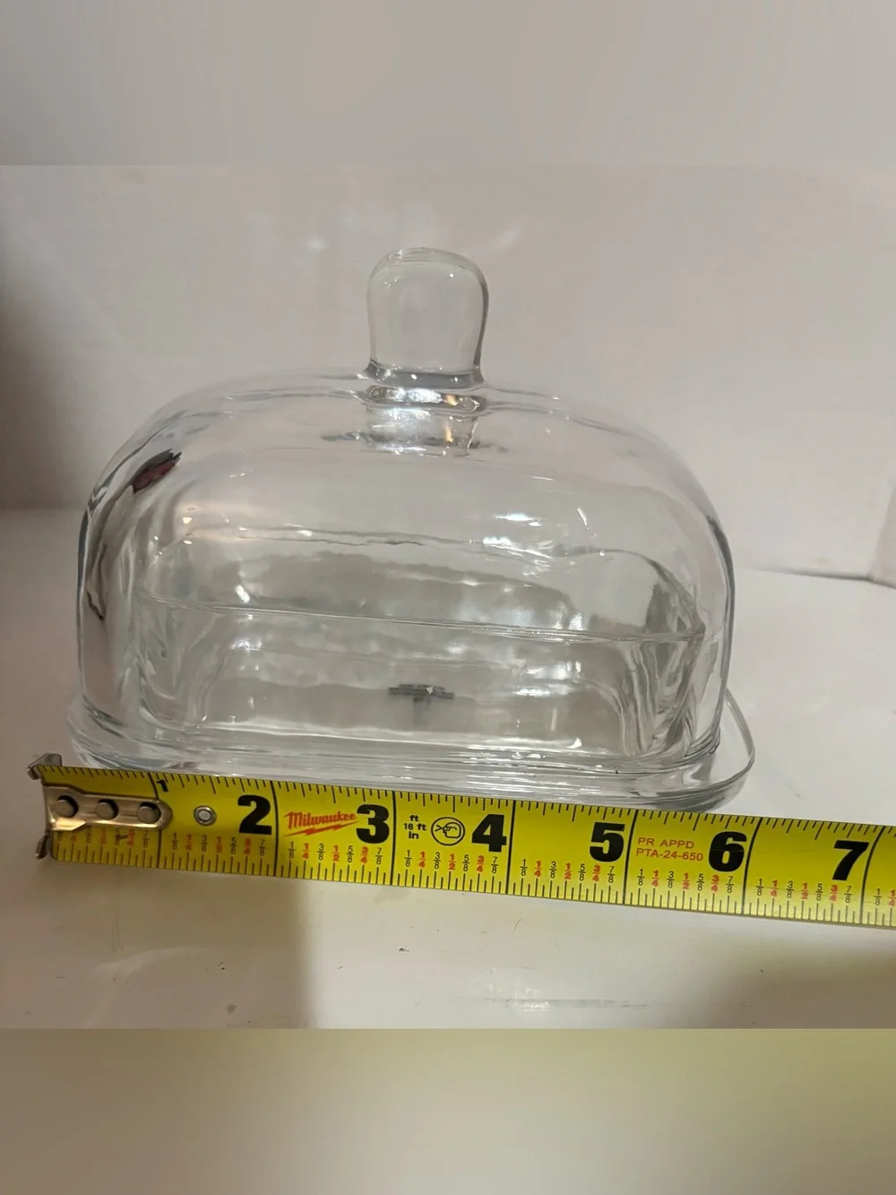 Abbott Glass Butter Dish with Dined Lid